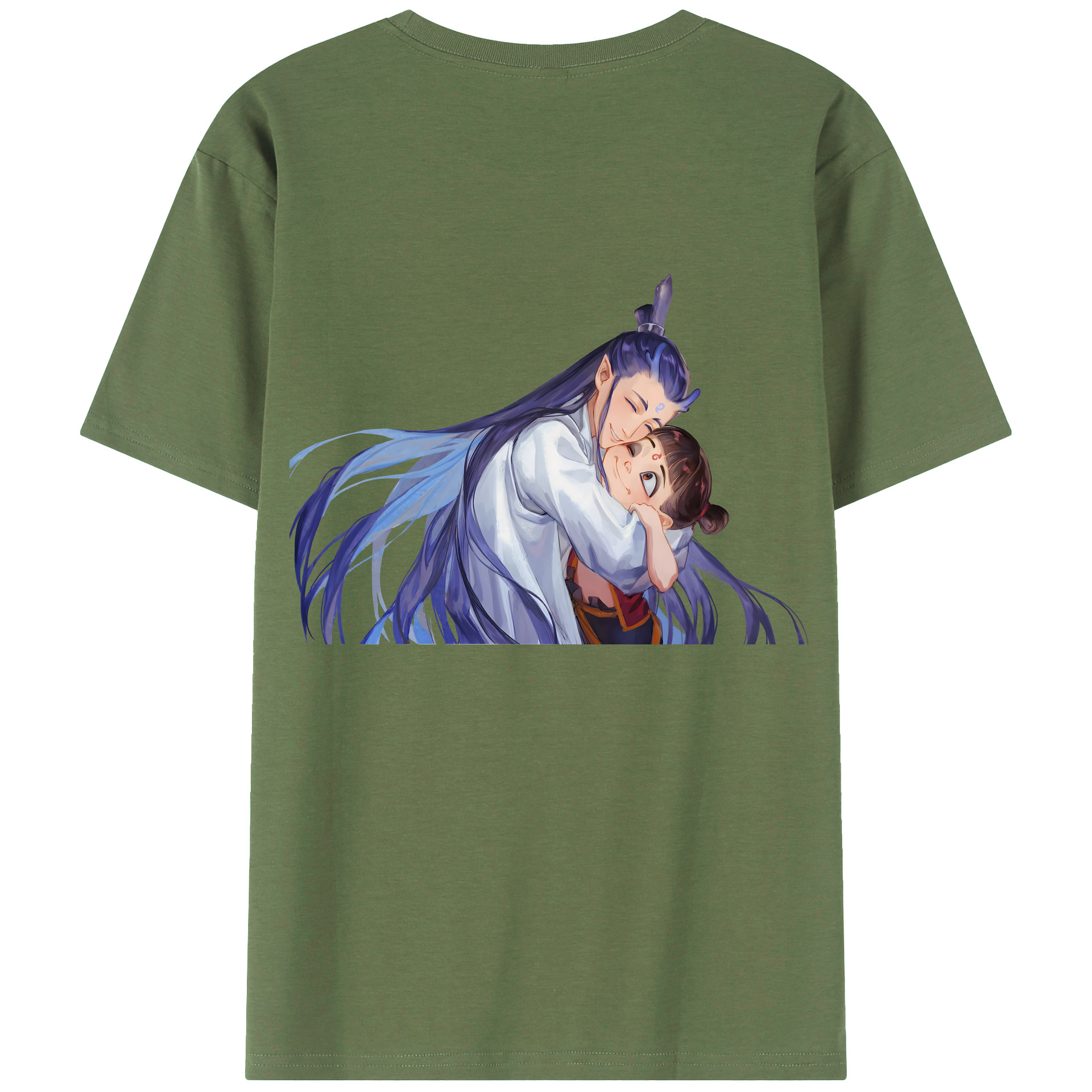 （画像用） Ne Zha 2 ナタ 魔童の大暴れ 綿100％ メンズ半袖Tシャツ（バックプリント） 通気性